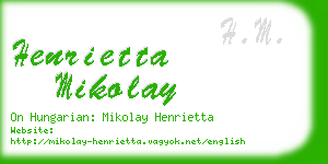 henrietta mikolay business card